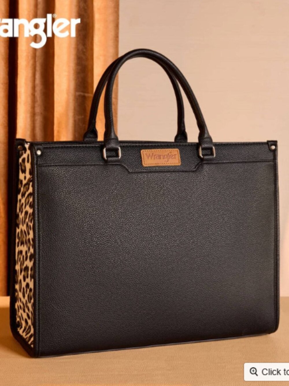 Wrangler Carry-All Large Tote Crossbody Bag-Black